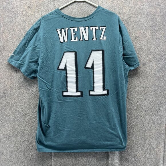 Carson Wentz Philadelphia Eagles Shirt Mens XXL Green NFL Football Nike 11 Tee - Picture 2 of 9